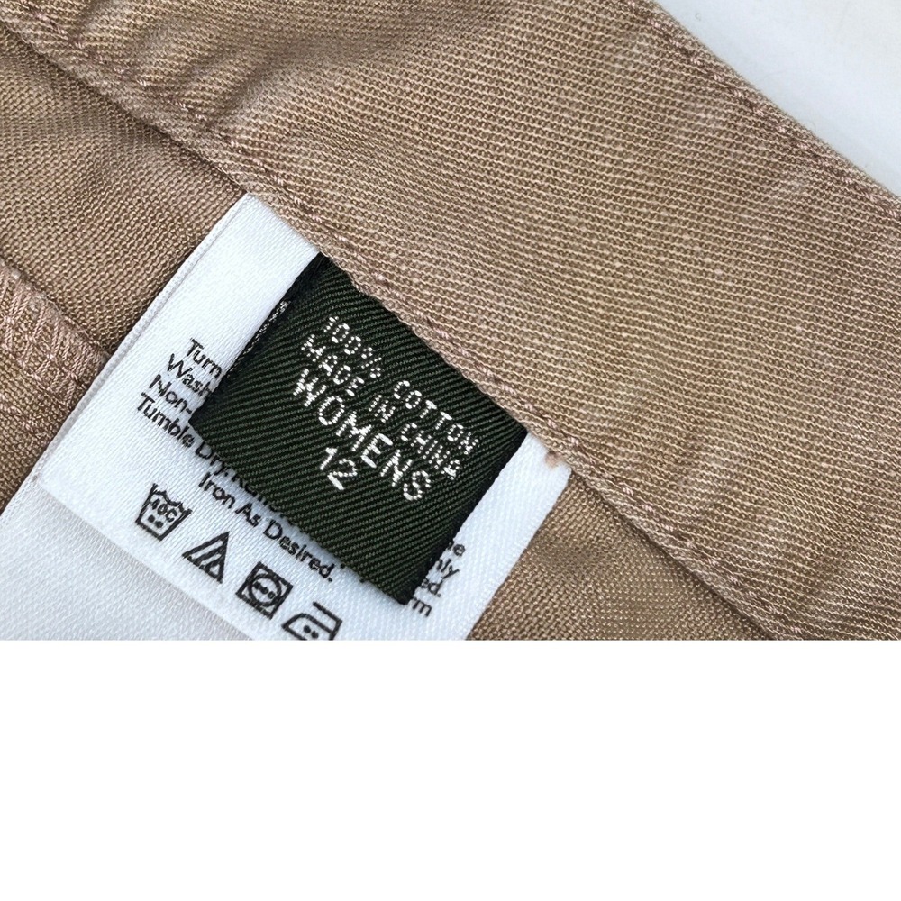 Vintage Eddie Bauer Womens 12 Khaki Cotton Maxi Skirt 90s Utility Y2K Minimalist - Picture 5 of 10